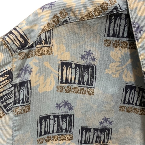 - Columbia XCO Blue Cotton Surfboard Hawaiian Shirt Blue Sz  XL - Picture 5 of 9